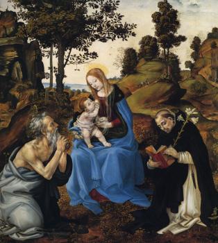 菲利皮諾 利比 The Virgin and child with St Jerome and Dominic